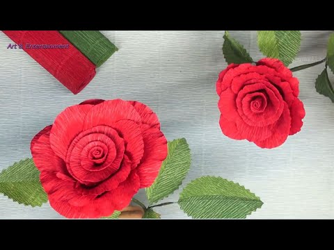 How to make a red rose with crepe paper,Red rose - YouTube