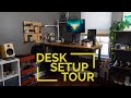 My Work From Home + Gaming Desk Setup 2021 | Standing Desk Office Tour