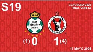 Videogoles FV S19 Santos 0-1 Tijuana 17-05-2026