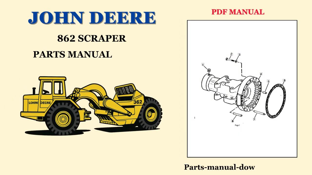 John Deere 862 Scraper Parts Manual PDF | PC1716 Catalog