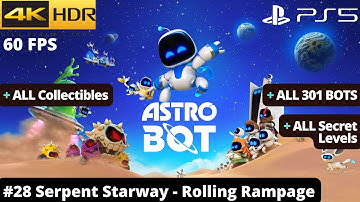Astro Bot (PS5) - #28 Serpent Starway - Rolling Rampage WALKTHROUGH No Commentary