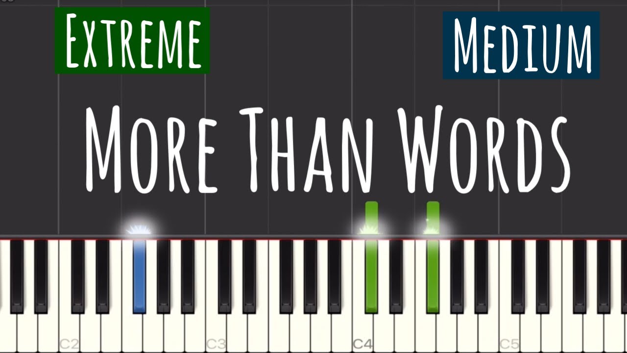 Extreme - More Than Words Piano Tutorial | Medium