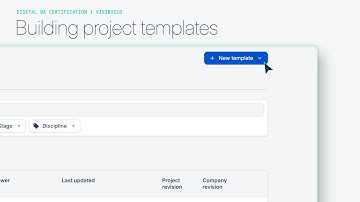 How to build a project template | Digital QA Certification | Visibuild