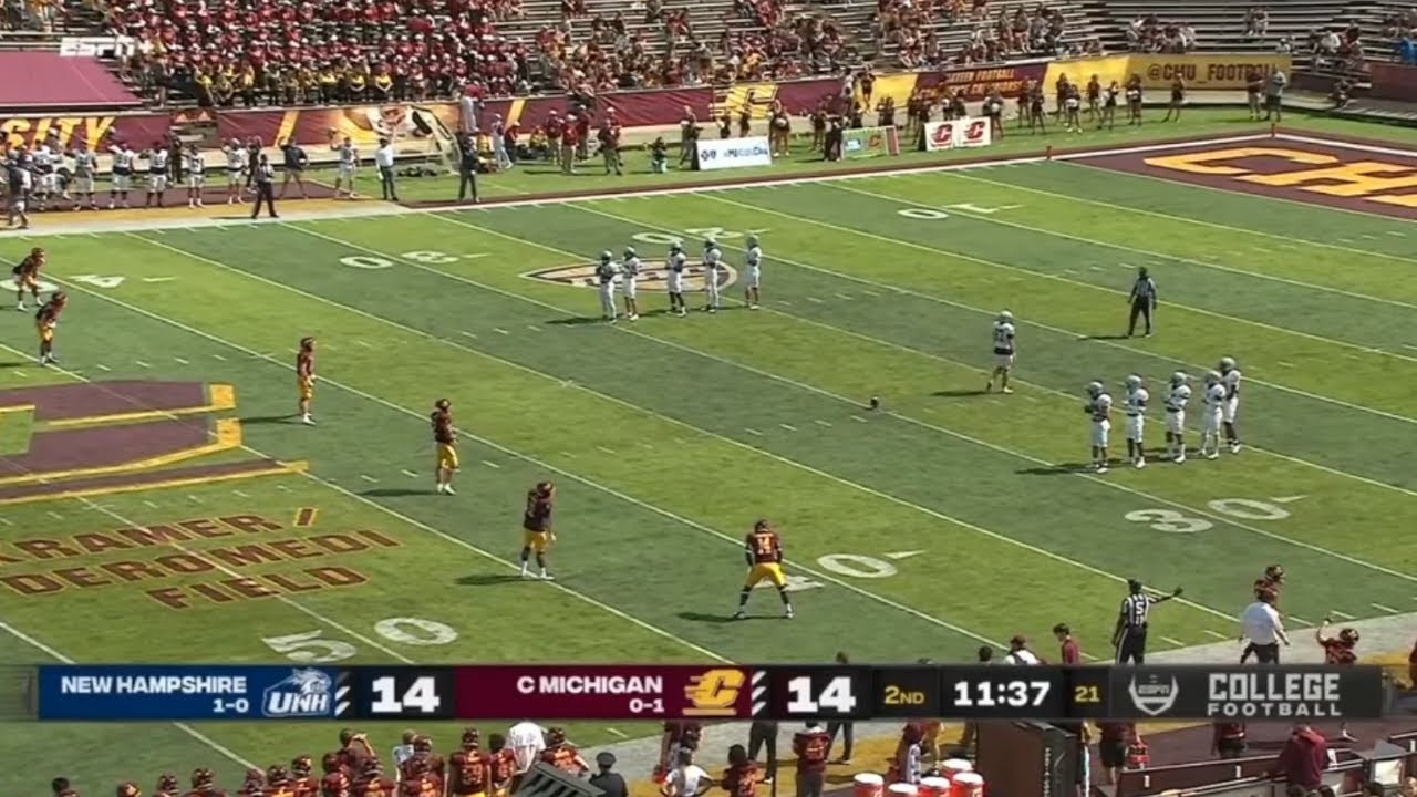 New Hampshire tries weird kickoff formation and apparently it doesn't