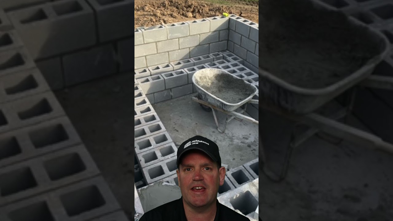 ⁣Building a #diy #hottub from CMU Blocks - simple and easy to do