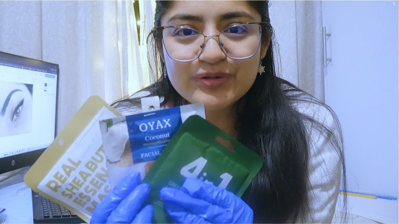 ASMR, Extensiones de PESTAÑAS, MASCARILLA FACIAL, Roleplay, clinica de Pestañas .