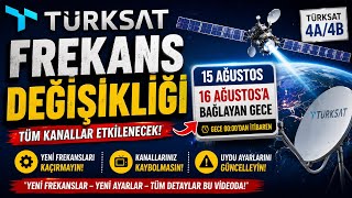 Türksat 2026 yeni frekans güncellemeleri 15 Ağustos 16 Ağustos'a bağlayan gece değişecek 🚨