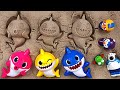 Pinkfong Shark family sand Play set! Let's play fun sand with the baby shark, Pororo - PinkyPopTOY