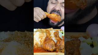 ASMR EATING SPICY CHICKEN LEG PIECE CURRY WITH RICE shorts mukbang chickencurry chickenlegpiece
