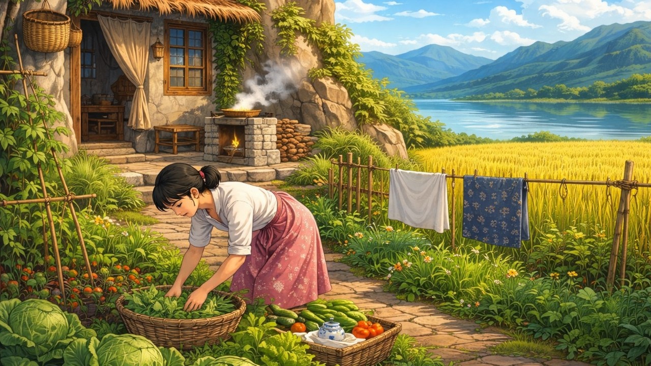 Relaxing Village Field Routine 🌾 ASMR | Ghibli Style Aesthetic