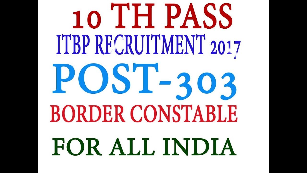 ITBP RECRUITMENT 2017 constable for all indian