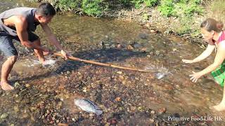 Skills Primitive Catching Fish Stuck - Catch Fish On Shallow Rocks