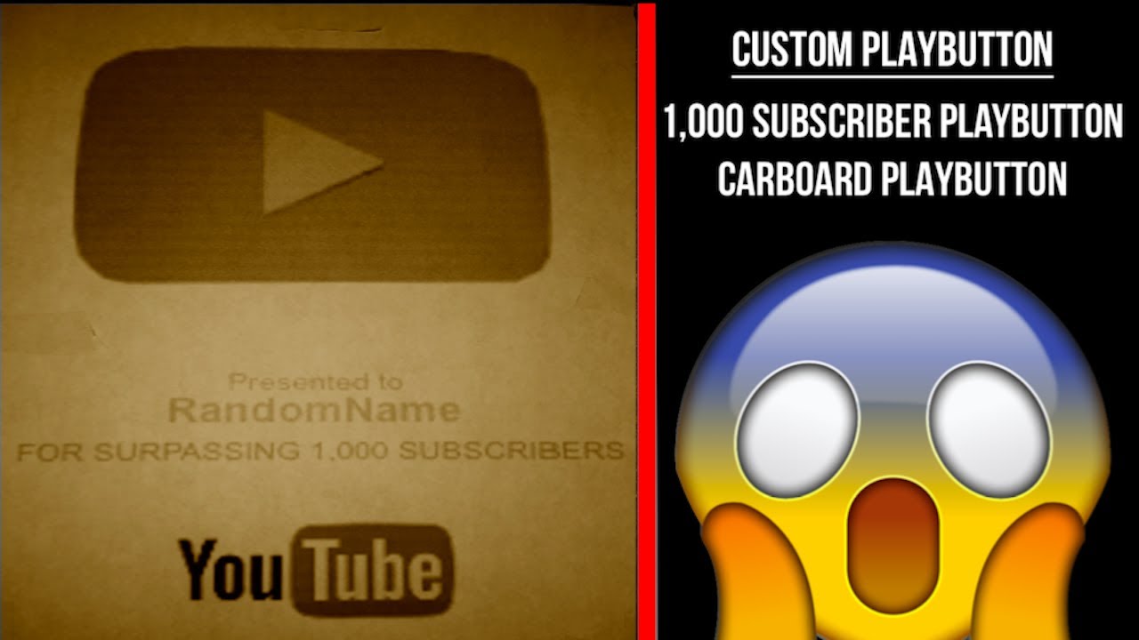 Youtube sent me a CUSTOM play button for 1000 SUBSCRIBERS!? (CARBOARD PLAY BUTTON)