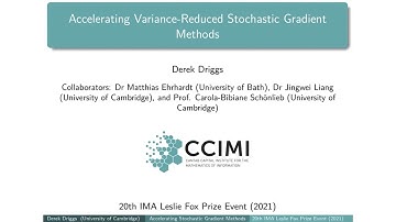 20th IMA Leslie Fox Prize Event - Accelerating Variance-Reduced Stochastic Gradient Methods
