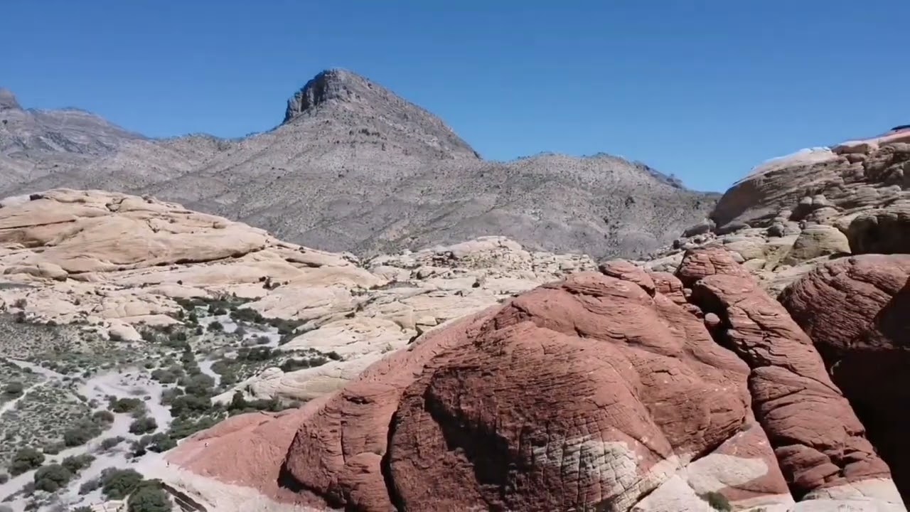 Drone flying at Red rock canyon visitors ,Calico 1, Calico 2 and out towards Sandstone with the 