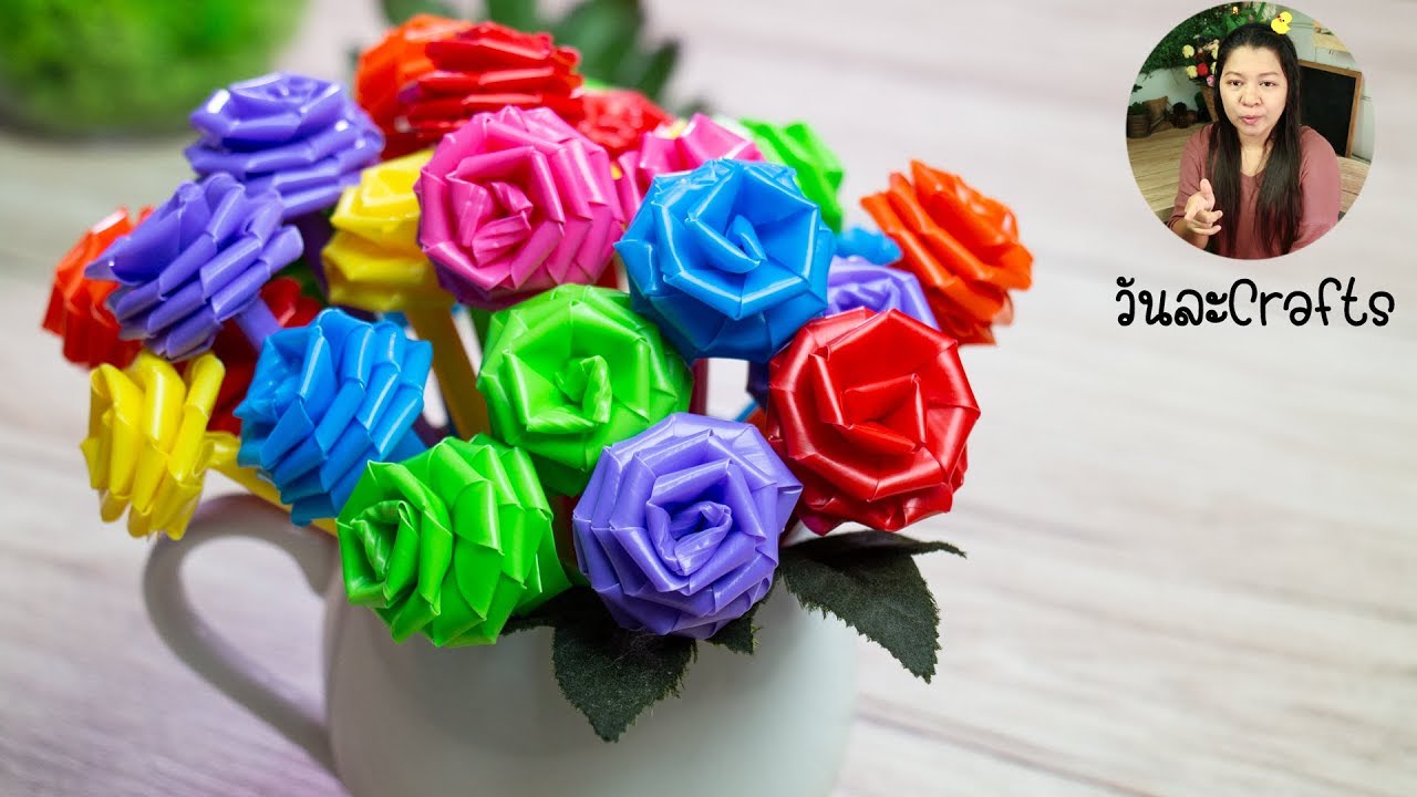 DIY Valentine rose | Easy Rose with of drinking straw | Valentine Rose From Drinking Straw