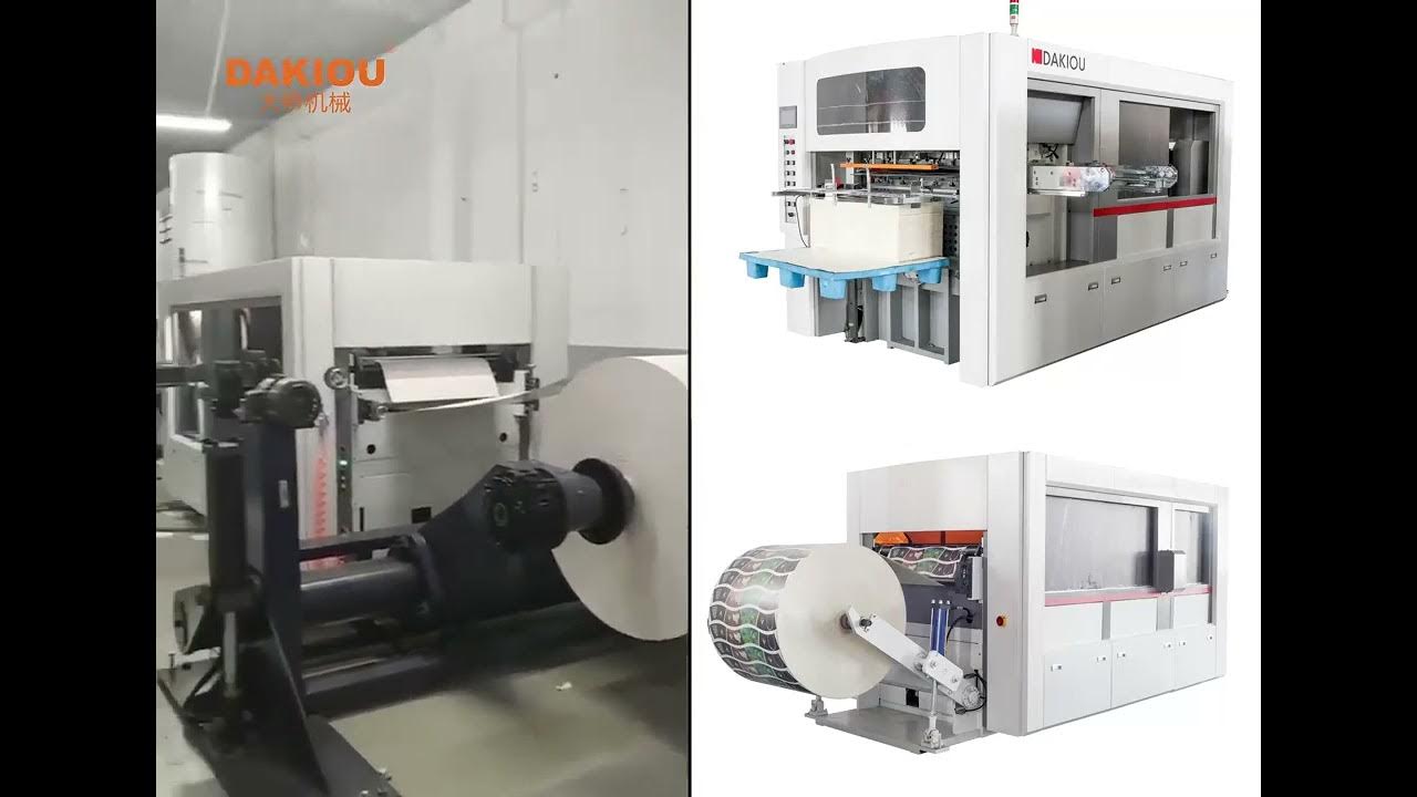 Paper plate die cutting machine with Ceasing from roll to sheet running