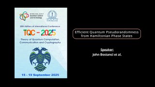 02 Efficient Quantum Pseudorandomness from Hamiltonian Phase States