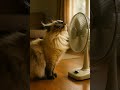 When a Cat Sits in Front of a Fan… 😂 | Realistic Funny Animal Moment | #cat #funny #shorts