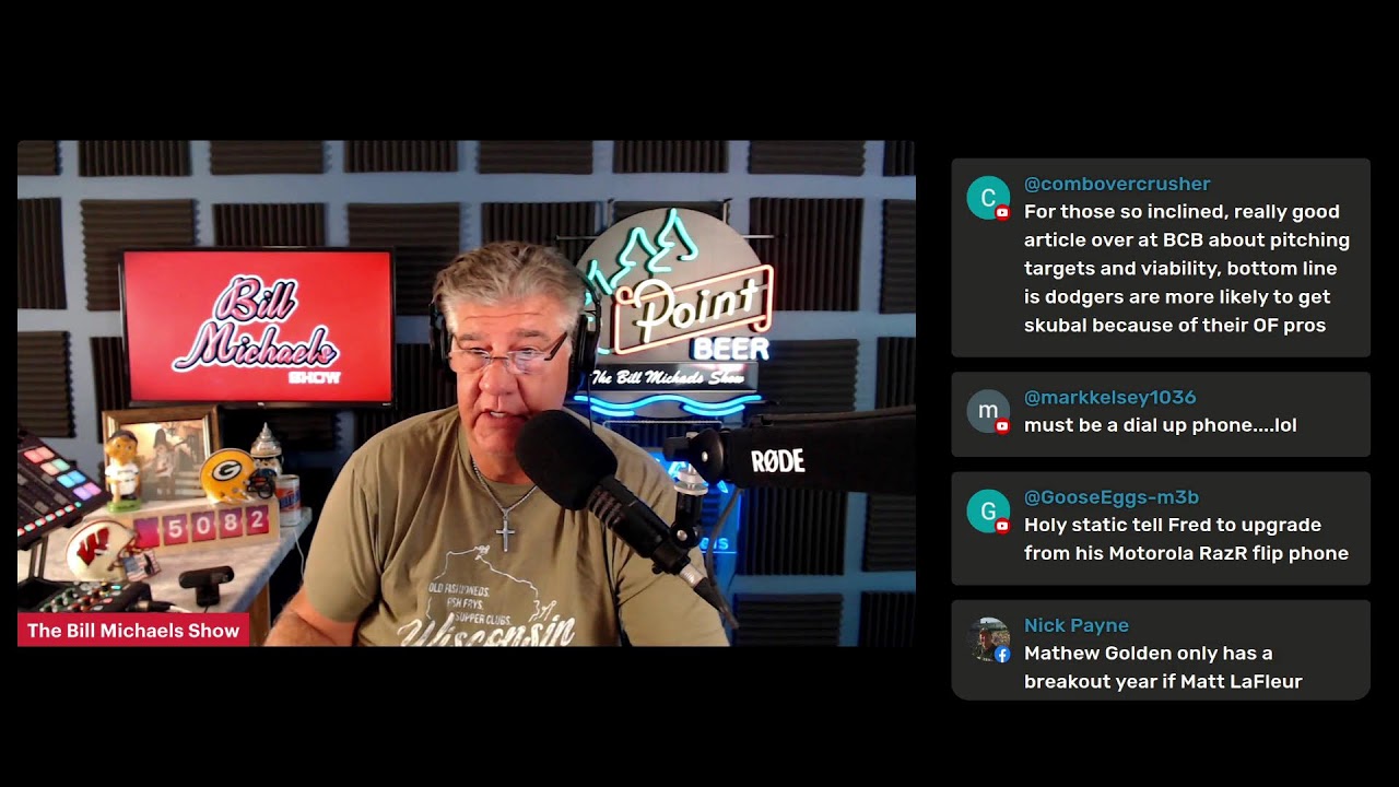 The Bill Michaels Show (Thursday July 16th, 2026)
* 1 more day til the Brewers return
     - Fielder gone in the trade for arms
     - Vinny Rottino, Brewers TV Analyst, 11:18A
* We can't tell yet when it comes to the Packers
* Badgers are about to head to media day
     - Jesse Temple, BadgerConnect.com, 10:45A

CALL IN: 877-867-1670
TEXT IN: 608-321-1670