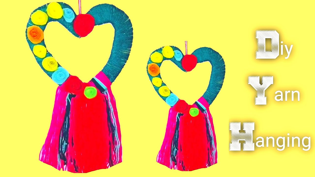 Diy Yarn Wall Hanging / How To Decorate Your Home With Yarn / Easy