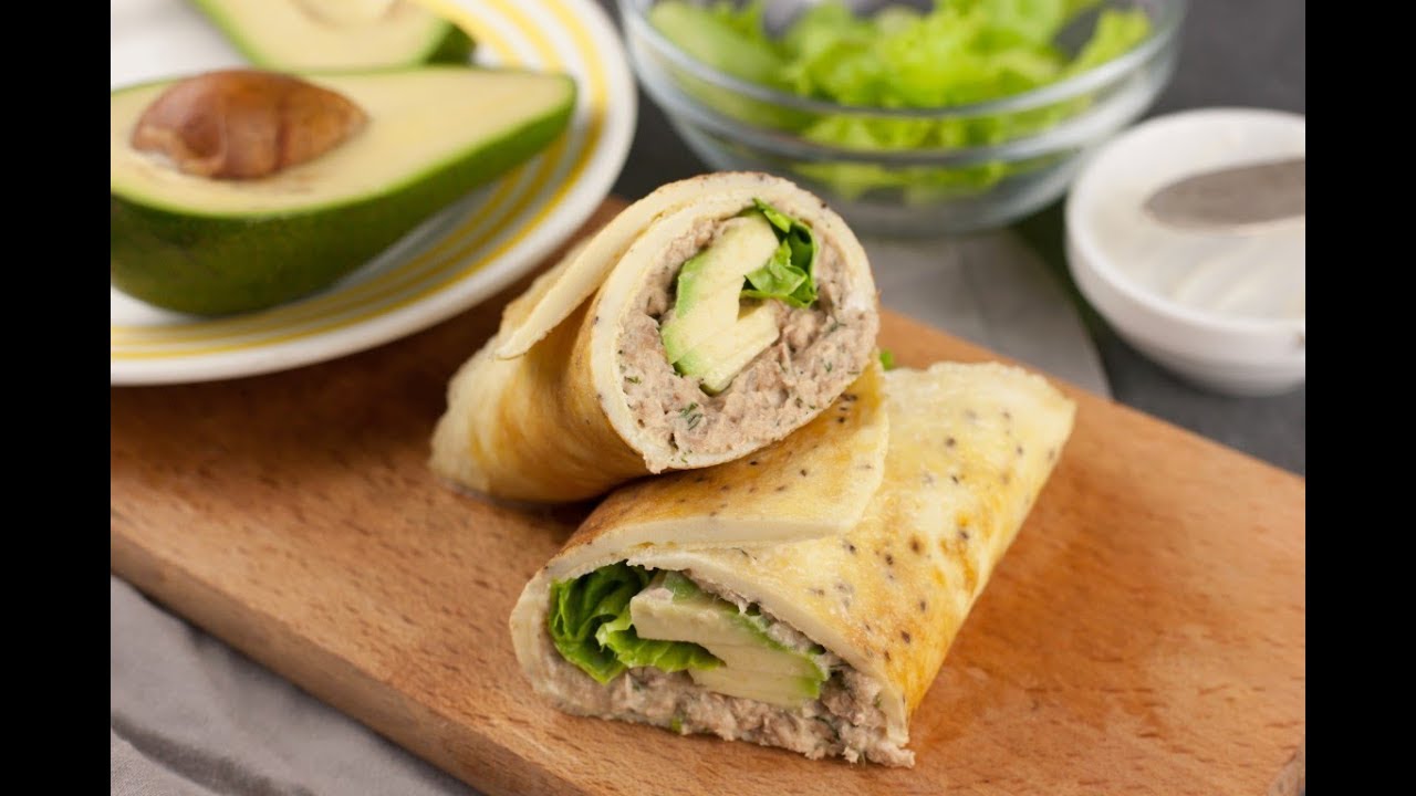 Keto Tuna Egg Wraps with Lettuce and Avocado Low Carb Recipe YouTube