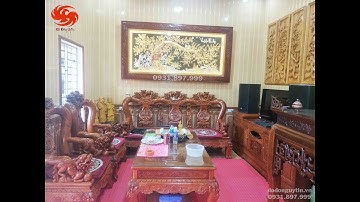 Lắp Đặt Hoàn Thiện Bức Tranh Đồng Vinh Hoa Phú Quý Dát Vàng Cao Cấp. Đồ Đồng Hoài Ánh