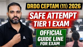 Drdo Ceptam 11 2026 Safe Attempt Tier-1 Expected Marks Official Guidelines By Rk Sir