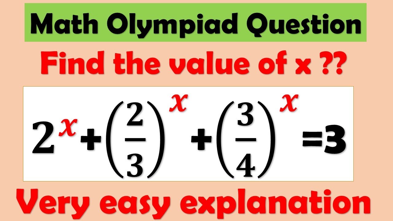 Find x || Math olympioad question - YouTube