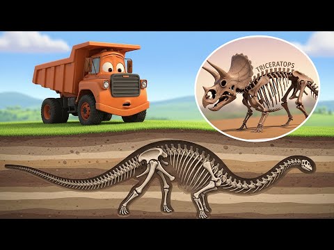 🚜 Construction Vehicles Meet Dinosaurs+ 🦕 Dino Trucks Adventure Song for Kids-  Little Harmony 리틀하모니