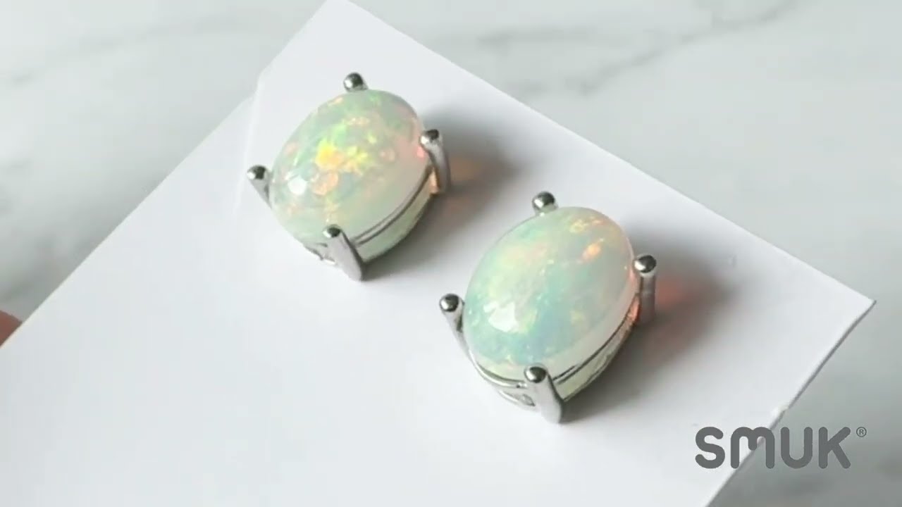 オパール ピアス（ラウンド）エチオピア産・非加熱｜SMUK