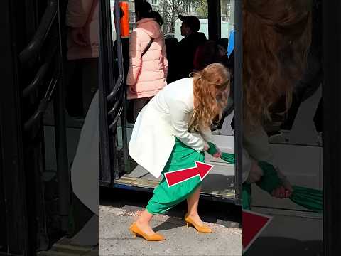 A Girl S Skirt Got Stuck In The Doors Of A Moving Bus Shorts