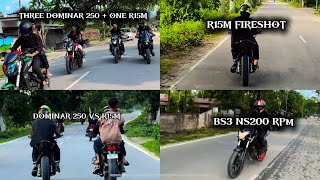 Local Utpat In Village R15M Fireshot Ns200 Bs3 Rpm Sound With Three Dominar 250 & R15M