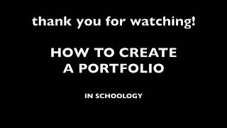 How to Create a Portfolio in Schoology