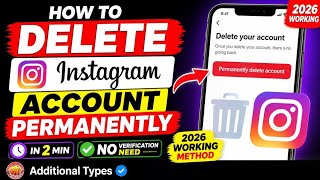 How to Delete Instagram Account Permanently 2026 🔥 | No Verification Needed ⚡ | 2 Min Trick ⏱️