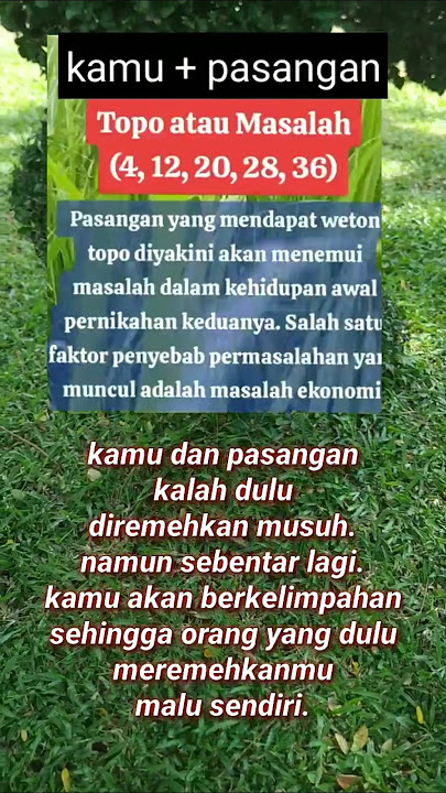 weton Tibo topo #shortsweton #primbonjawakuno #primbontanggallahirweton #primbonwatak #motivasi