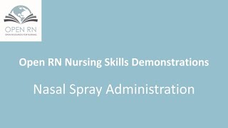 Nasal Spray Administration