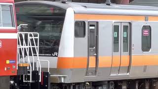 中央線E233系T24編成OM出場構内試運転