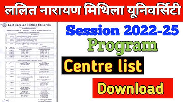lnmu centre list exam list 22-25 . LNMU exam schedule.part 1 program memo download admit card part 1