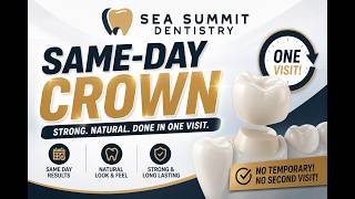 Same-Day Crown in ONE Visit?! 🦷 No Temporary Needed!