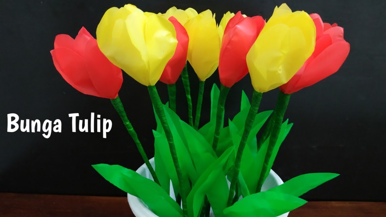  Cara  Membuat  Bunga  Tulip  Dari Plastik Kresek YouTube