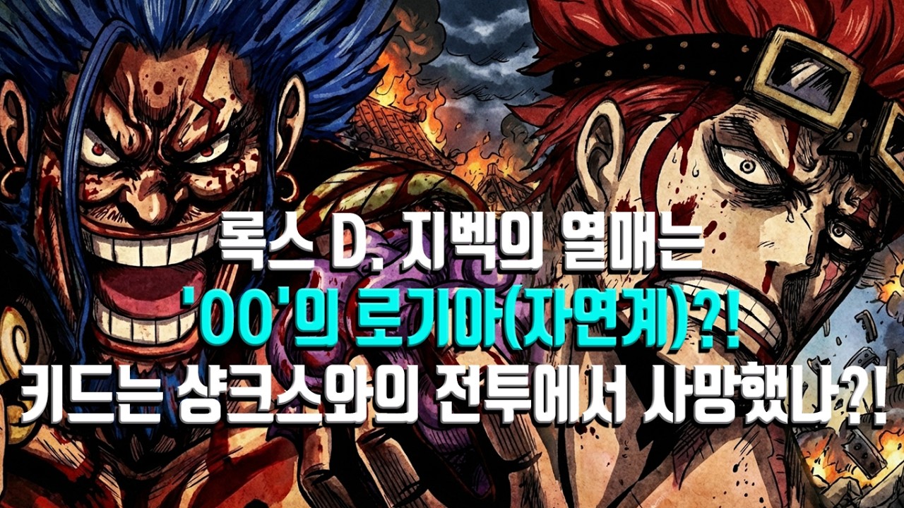록스 D. 지벡의 열매는 'OO'의 로기아(자연계)?! | 키드는 샹크스와의 전투에서 사망했나?!