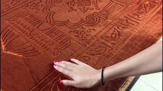 Plush Velvet wholesale customized prayer mat islamic embossed screenshot 4