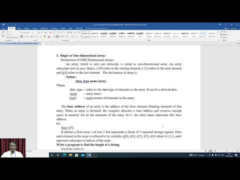 Arrays | Programming in C | V.H.N.S.N.College (Autonomous)