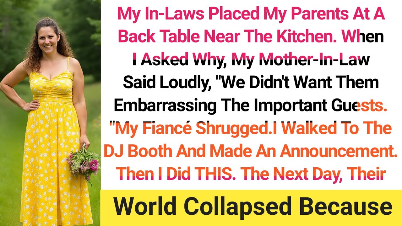 My In-Laws Seated My Parents At A Back Table By The Kitchen When I Questioned It My Mother-In-Law