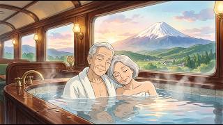 Cozy Luxury Train Journey Across Japan 🚆🌸🏔️ Studio Ghibli Style | Hot Springs, Ocean Dining & Stars screenshot 1