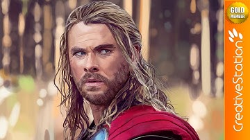 THOR /Chris Hemsworth/ - Speed Painting (#Krita) | CreativeStation GM