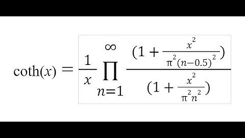 Google Sheets or excel COTH(x) hyperbolic cotangent Taylor Polynomials using Infinite Product Series