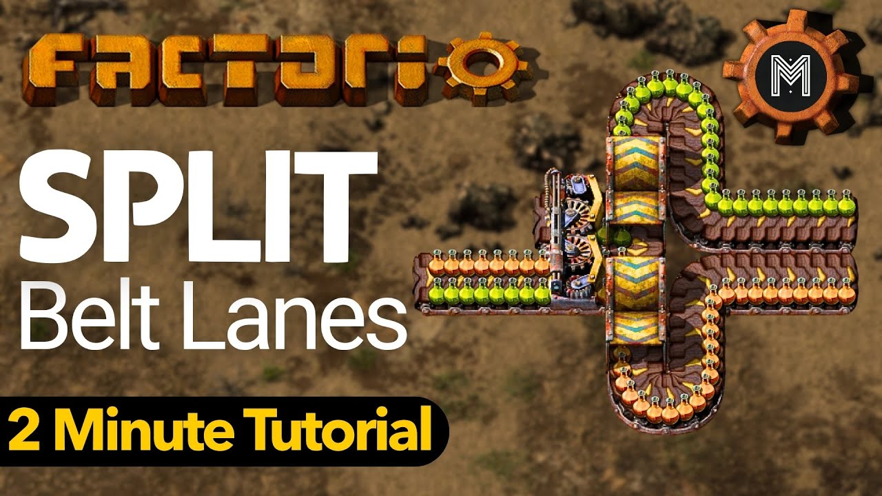 Factorio Tutorial: How to SPLIT Belt LANES | Nugget #5