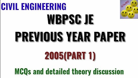 WBPSC-JUNIOR ENGINEER- 2005|| Previous years paper(PART-1)|| Explained in Bengali